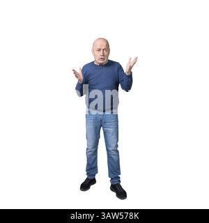 a man while having a heated discussion on a transparent background Stock Photo