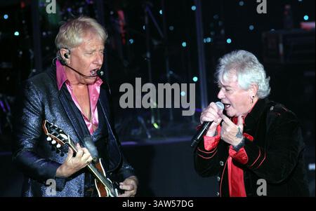 GRAHAM RUSSELL, left, and RUSSELL HITCHCOCK of Air Supply perform Friday, May 27, 2016 at the Orleans Resort in Las Vegas, NV. The Australian soft rock band was formed in 1976 (Credit Image: © Barry Sweet via ZUMA Wire) Stock Photo
