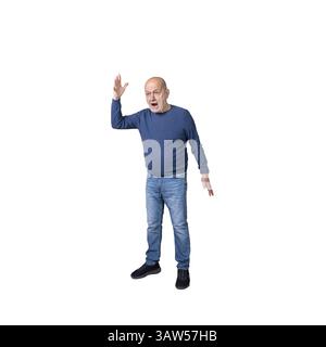 a man while having a heated discussion on a transparent background Stock Photo