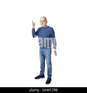 a man while having a heated discussion on a transparent background Stock Photo