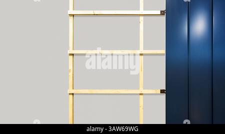 Facade and roofing construction materials isolated on white background on grey background Stock Photo