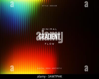3d glassmorphism glass with iridescent colors on the black. Stock Vector