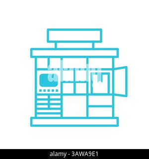 Public Parcel Locker Icon. Isolated on white background. From blue icon set. Stock Vector