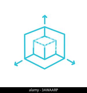 Dimension icon. Isolated on white background. From blue icon set. Stock Vector