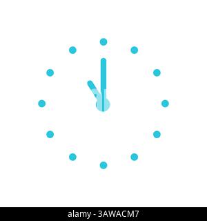 Analog clock icon. Isolated on white. From blue icon set Stock Vector