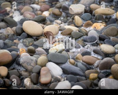 Sea stones. Smooth pebble background Stock Photo