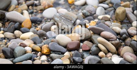 Sea stones. Smooth pebble background Stock Photo
