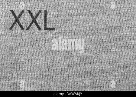 Grey Natural Cotton Melange Blend Fabric Background Texture Pattern, Black Printed XXL Marking Large Detailed Gray Horizontal Textured Blended Textile Stock Photo