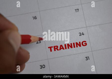 24th day of the month. writing text Training on calendar date. Save the date. Day of the year concept. Stock Photo