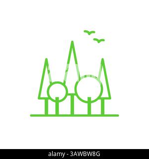 Forest Icon. Isolated on White Background Stock Vector