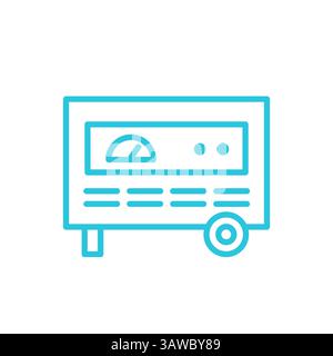 Generator icon, Isolated on white background. From blue icon set. Stock Vector