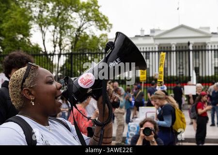 Washington DC, USA. 19th Apr, 2025. Demonstrators gather during an anti-Trump protest in front of the White House in Washington, DC, on April 19, 2025. Besides the national capital, demonstrators also gather in other major cities across the country. Credit: Aashish Kiphayet/Alamy Live News Stock Photo