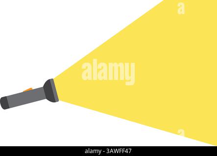 Flashlight icon in flat style. Electric lamp vector illustration on isolated background. Pocket lantern sign business concept. Stock Vector