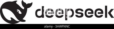 Deepseek logo. Artificial intelligence chatbot. Stock Vector