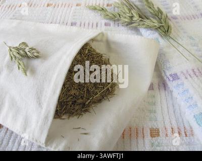 Hay flower bag Stock Photo