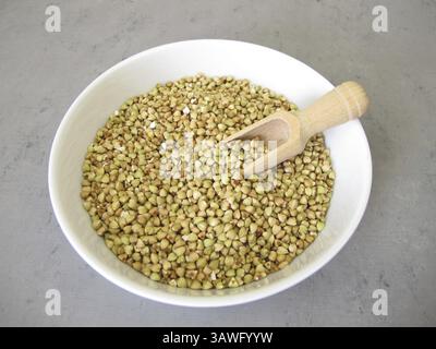 Buckwheat: hulled buckwheat grains in a bowl Stock Photo