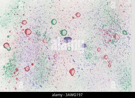 Watercolour with brightly coloured tips in blue, red and green Stock Photo