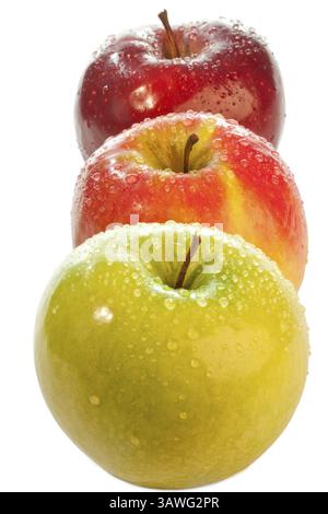 three different apples isolated on white background Stock Photo - Alamy