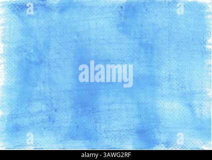 Watercolour background drawn by hand with watercolour pencils in light blue on drawing cardboard Stock Photo