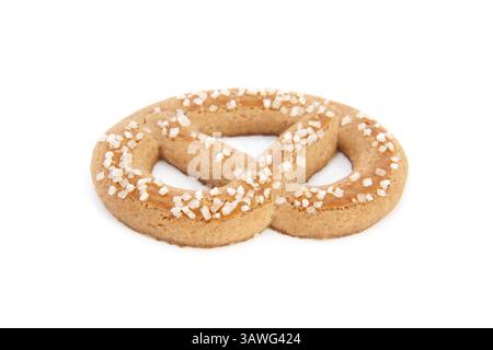 Macro pretzel isolated over white background Stock Photo
