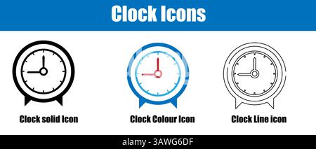 Clock Icon Isolated on White Background. Stock Vector