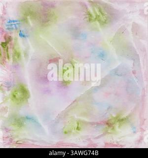 Watercolour background Background with splashes of colour and stripes in green, purple, blue, red Stock Photo