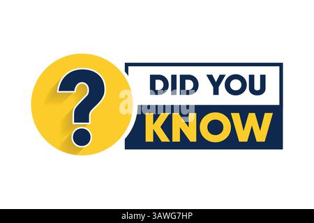 Did You Know Banner with Yellow Question Mark – Educational or Trivia Graphic Stock Vector