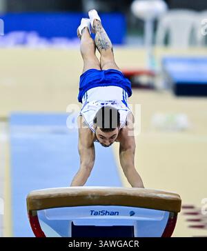 Nazar Chepurnyi (Ukraine) at Vault, during Artistic Gymnastic, Day 9 ...