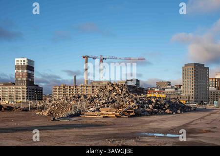 Nihti or Sompasaari district under construction in Helsinki, Finland Stock Photo