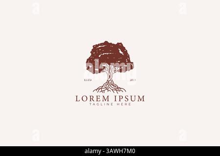 Logo Natural Park Tree Unique Detailed Concept Brand Identity Handmade Craft Organic Local Pride Product Stock Vector