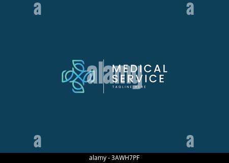 Medical Logo Idea Cross and Infinity Abstract Modern Healthcare Medicine Service Insurance Stock Vector