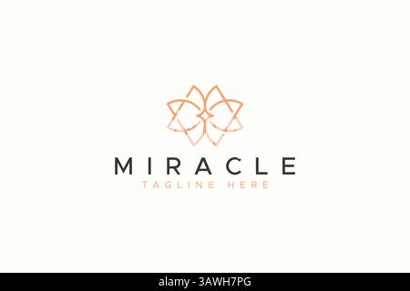 Letter M and Letter W Mirror Shape Concept Abstract Sign Symbol for Miracle and Wonder Logo Type Stock Vector