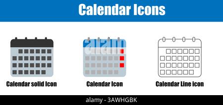 Minimal Calendar Icon Isolated on White Background Stock Vector