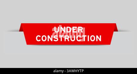Red color inserted label with word on gray background Stock Vector