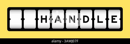Black color in word handle on slot banner with yellow color background Stock Vector