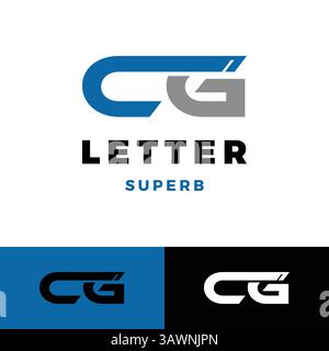initial letter cg icon logo design template Stock Vector