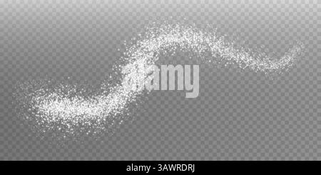 A scattering of white particles that resemble sugar, salt, or flour ...