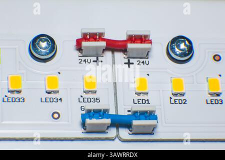 LED Lamp Chip. LED Diode. LED lamp close-up. Stock Photo