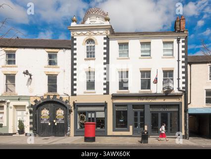 The listed former Royal Hotel, now apartments and business units, in Hexham town centre, Northumberland, England, UK Stock Photo
