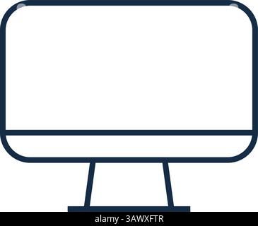 Vector Icon of Desktop Computer Monitor on Stand EPS 10 Stock Vector