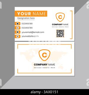 Modern corporate business card template clean minimal design Stock Vector