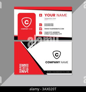 Modern corporate business card template clean minimal design Stock Vector