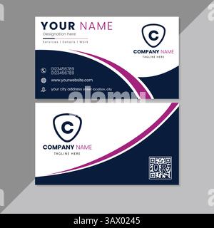Modern corporate business card template clean minimal design Stock Vector
