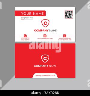 Modern corporate business card template clean minimal design Stock Vector