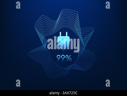 Energy Technology, Power Plug Icon Charging Electricity to Better Electronic Devices or Charging Electric Cars, Vector Illustration, Wallpaper Stock Vector
