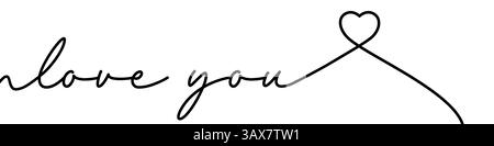 Continuous Line Script Engaged Love. Continuous line script. Love lettering illustration for poster ...