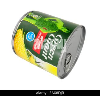 Green Giant tinned naturally sweet sweetcorn kernels in brine in a 285g can Stock Photo
