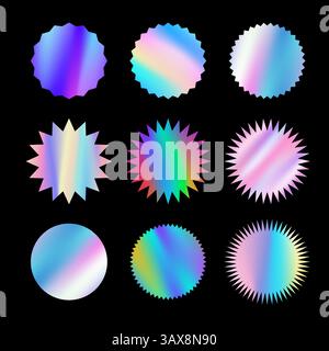 Holographic sticker or label collection Stock Vector