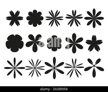Abstract geometric shape set. Geometric flowers Stock Vector