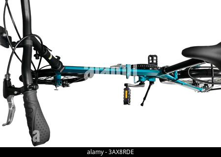 Folding bicycle frame. Close-up. Isolated on white background. Stock Photo